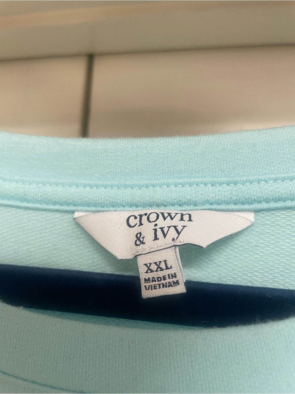 Light Blue Women's Relaxed Crewneck Top-XXL - Picture 6 of 6